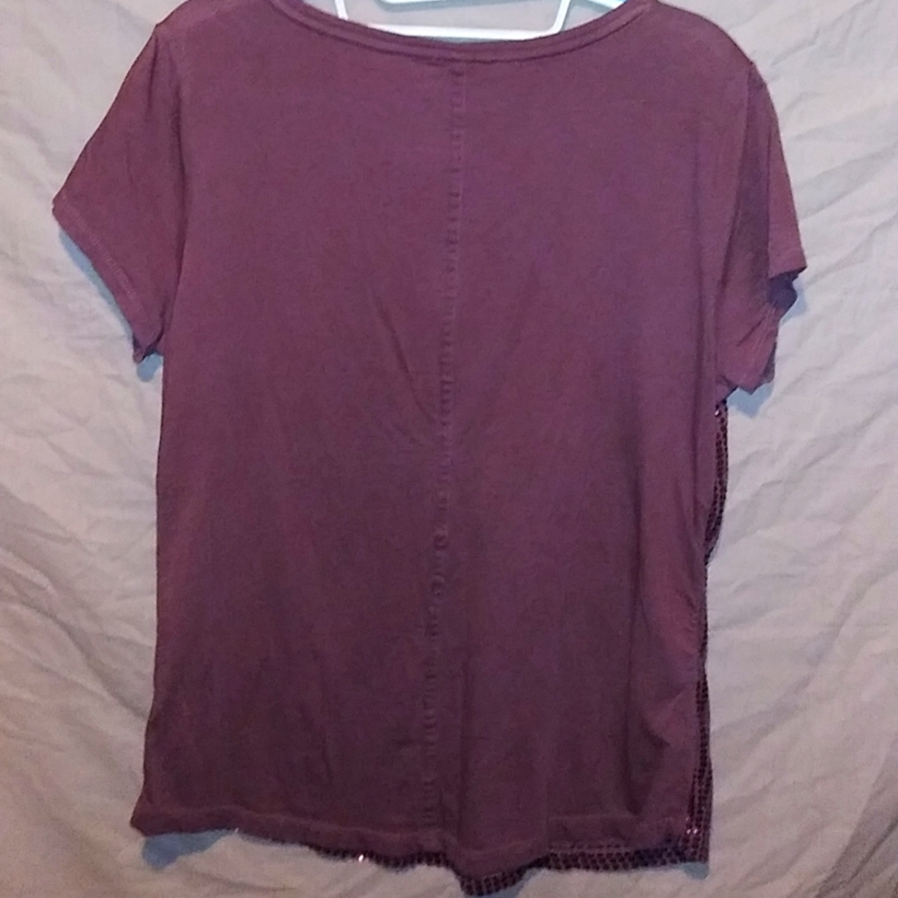 Plum Colored LOFT Top with Sequins ~ Size Large - Picture 11 of 11
